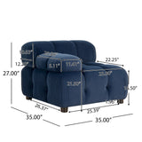 Hennepin Velvet 3 Seater Modular Tufted Sofa by Christopher Knight Home