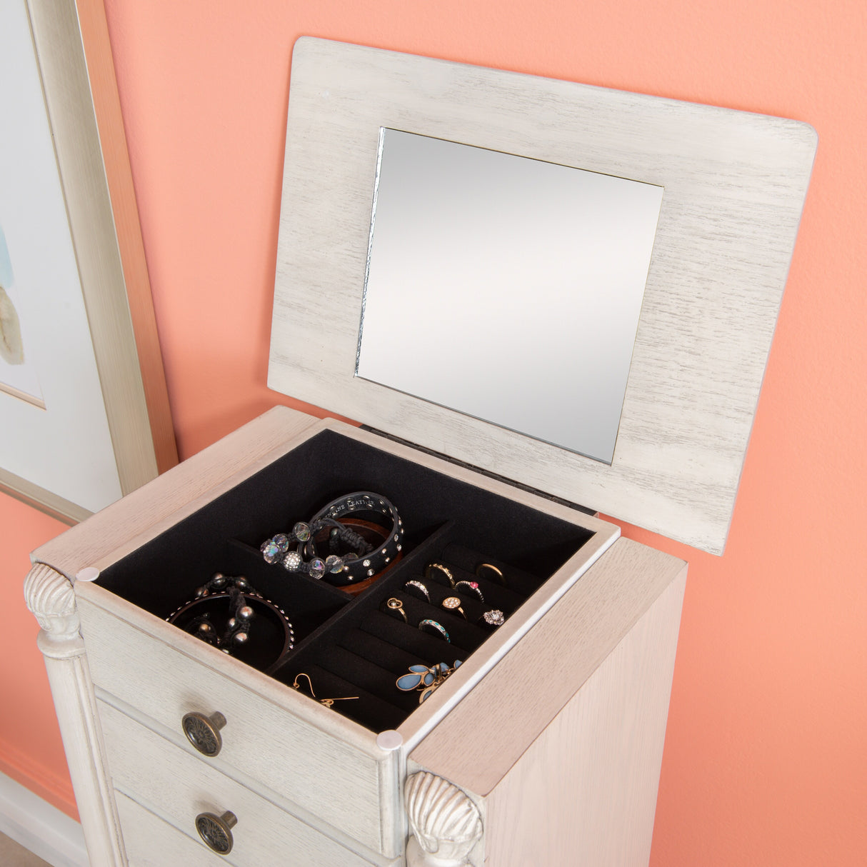 Henning Creamy White Jewelry Armoire