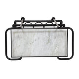 Henri Modern Glam 3 Tier Bar Cart with Marble Shelving by Christopher Knight Home - 23.25" L x 12.00" W x 35.00" H