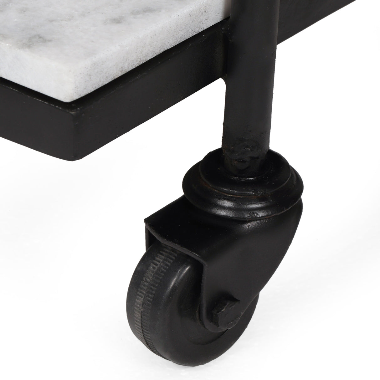 Henri Modern Glam 3 Tier Bar Cart with Marble Shelving by Christopher Knight Home - 23.25" L x 12.00" W x 35.00" H