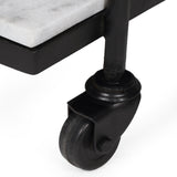 Henri Modern Glam 3 Tier Bar Cart with Marble Shelving by Christopher Knight Home - 23.25" L x 12.00" W x 35.00" H