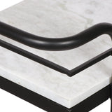 Henri Modern Glam 3 Tier Bar Cart with Marble Shelving by Christopher Knight Home - 23.25" L x 12.00" W x 35.00" H