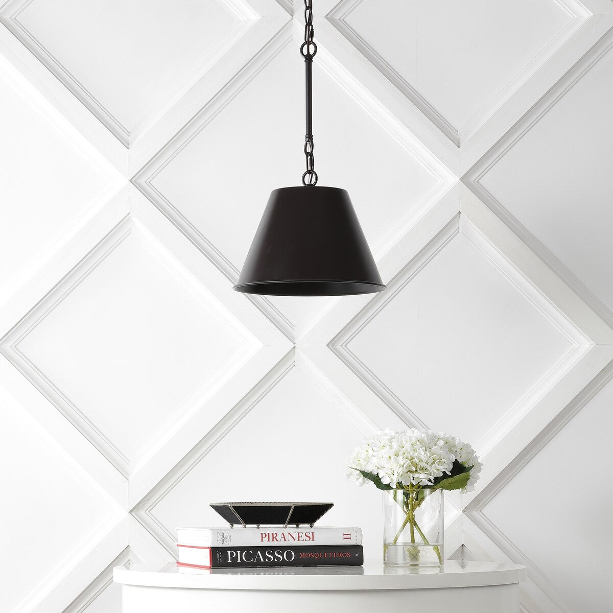 Henry 12" 1-Light Industrial Farmhouse Iron LED Pendant, Oil Rubbed Bronze by JONATHAN Y