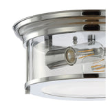 Henry 13.25" Metal/Glass LED Flush Mount, by JONATHAN Y