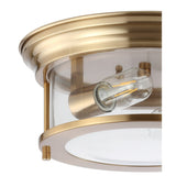 Henry 13.25" Metal/Glass LED Flush Mount, by JONATHAN Y