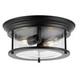 Henry 13.25" Metal/Glass LED Flush Mount, by JONATHAN Y