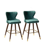 Hepburn Wingback Nailhead Trim Bar Stool Set of 2 by HULALA HOME