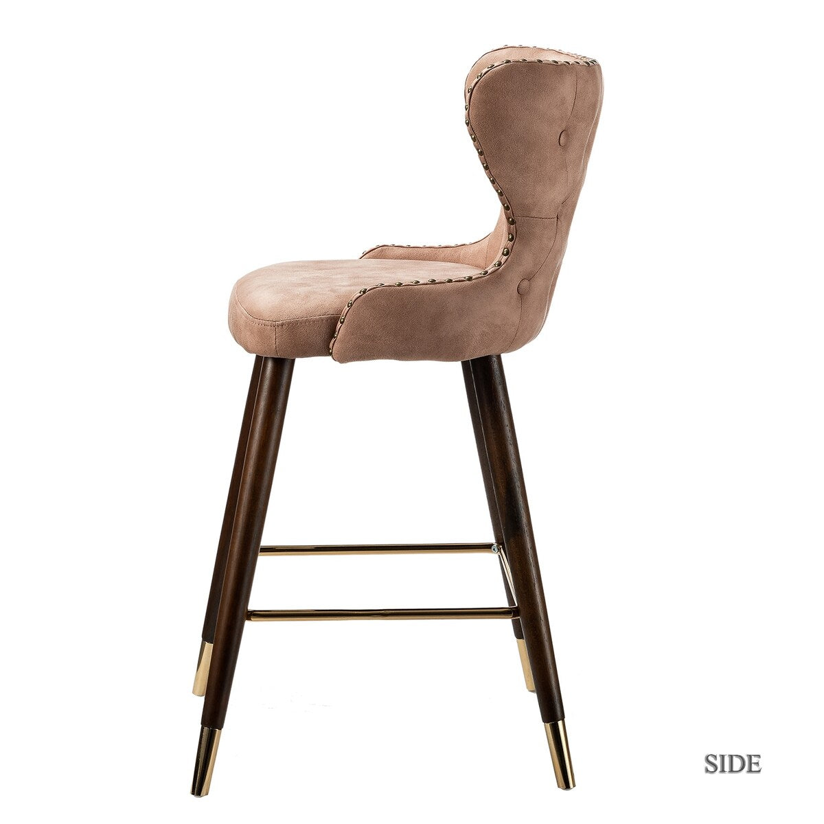 Hepburn Wingback Nailhead Trim Bar Stool Set of 2 by HULALA HOME