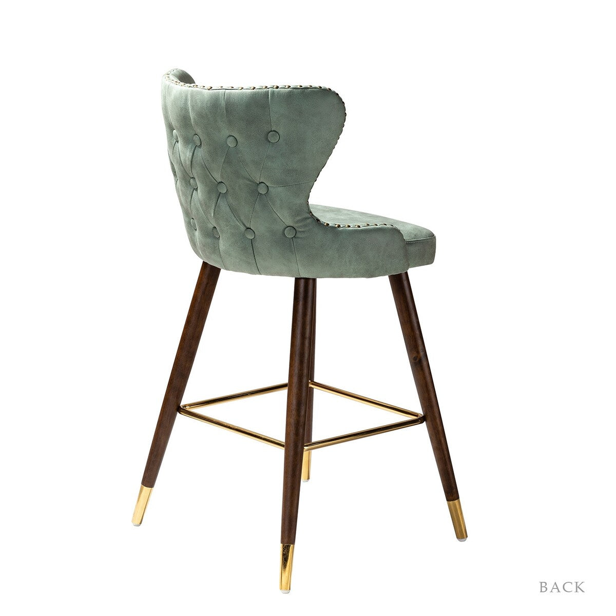 Hepburn Wingback Nailhead Trim Bar Stool Set of 2 by HULALA HOME