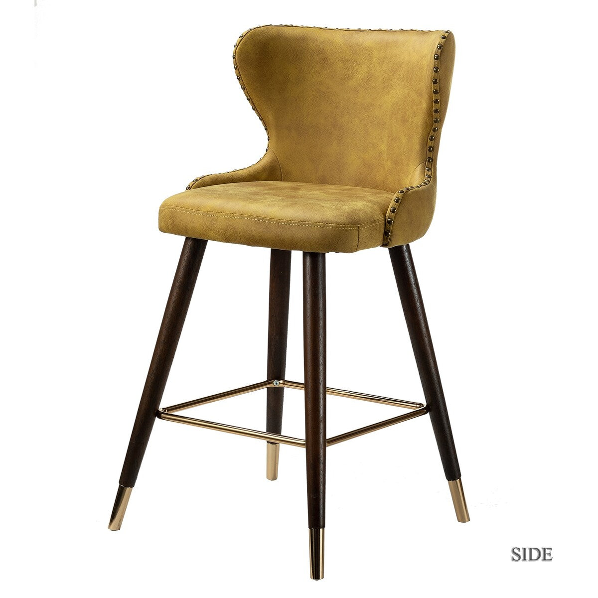 Hepburn Wingback Nailhead Trim Bar Stool Set of 2 by HULALA HOME