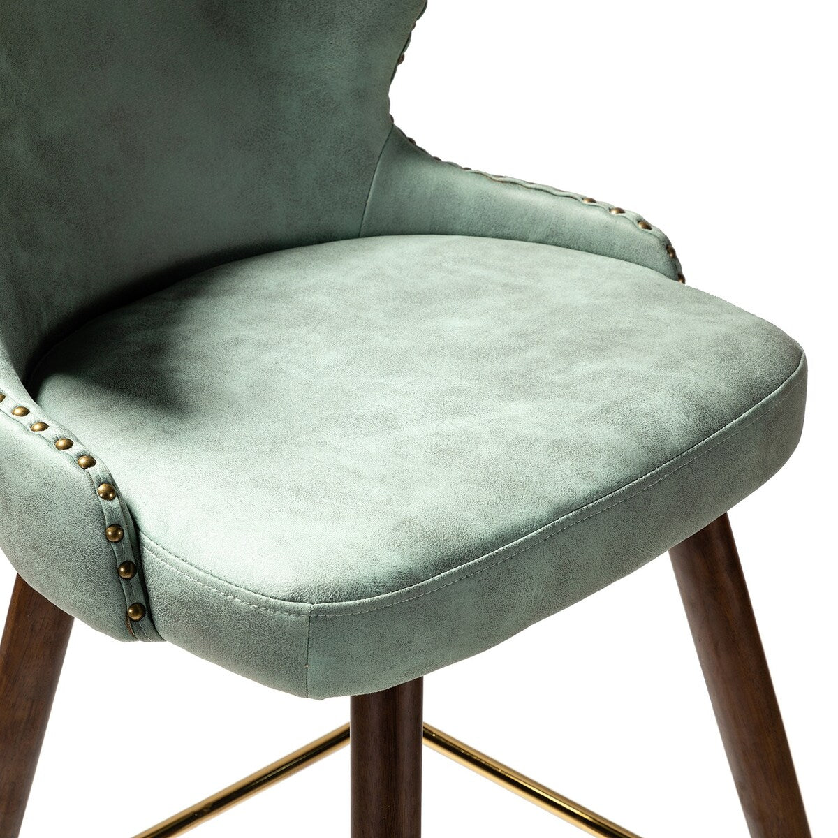 Hepburn Wingback Nailhead Trim Bar Stool Set of 2 by HULALA HOME