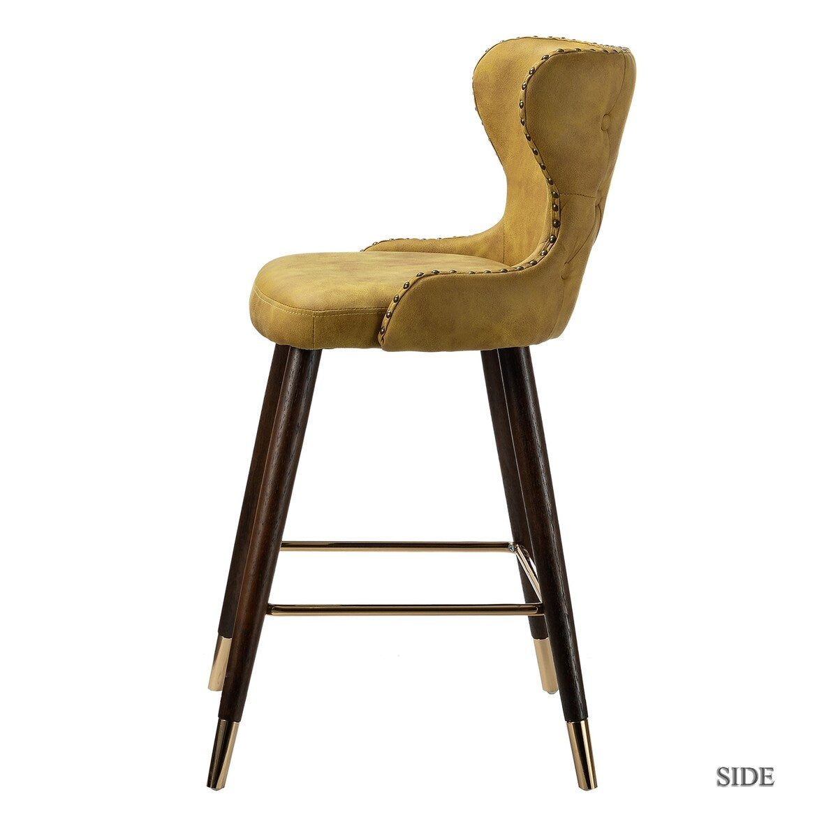 Hepburn Wingback Nailhead Trim Bar Stool Set of 2 by HULALA HOME