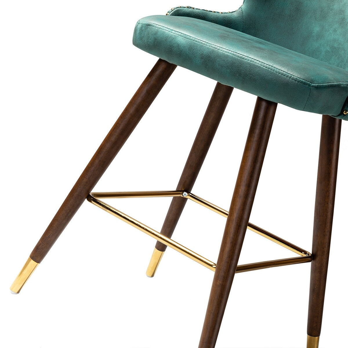Hepburn Wingback Nailhead Trim Bar Stool Set of 2 by HULALA HOME
