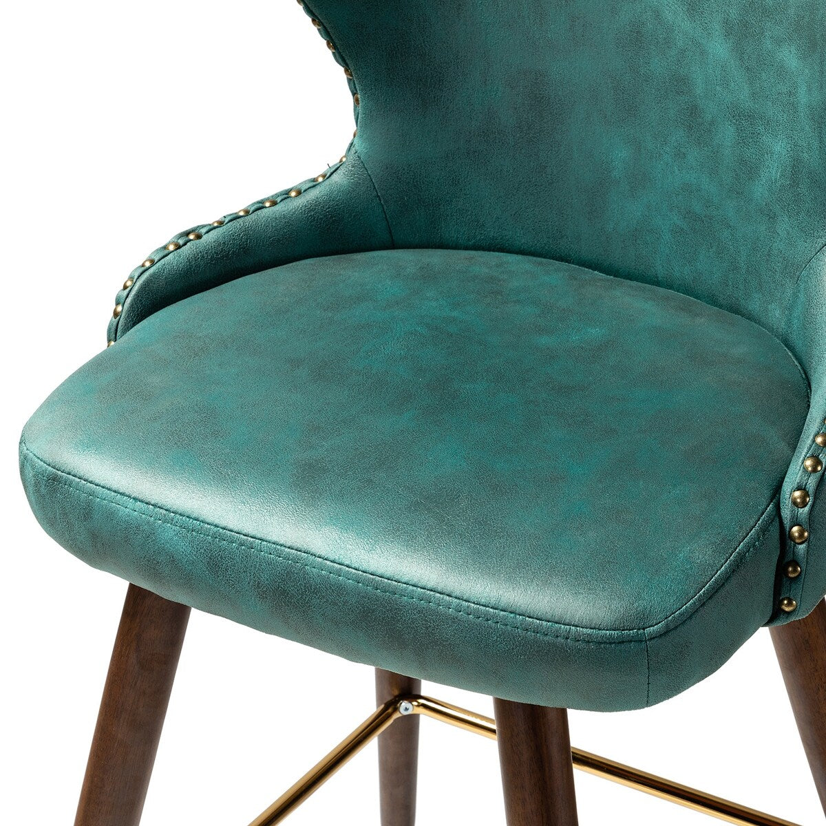 Hepburn Wingback Nailhead Trim Bar Stool Set of 2 by HULALA HOME