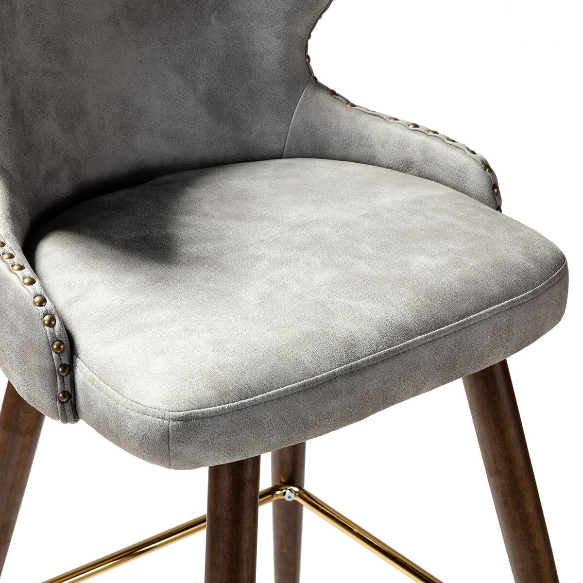 Hepburn Wingback Nailhead Trim Bar Stool Set of 2 by HULALA HOME
