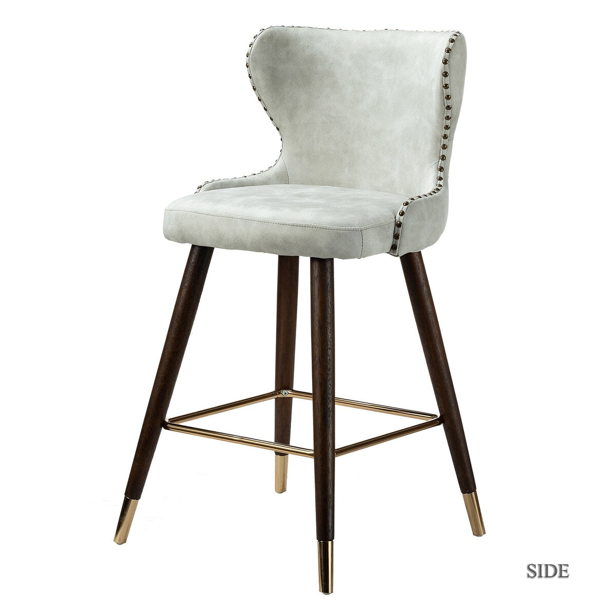 Hepburn Wingback Nailhead Trim Bar Stool Set of 2 by HULALA HOME