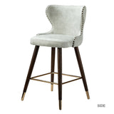 Hepburn Wingback Nailhead Trim Bar Stool Set of 2 by HULALA HOME