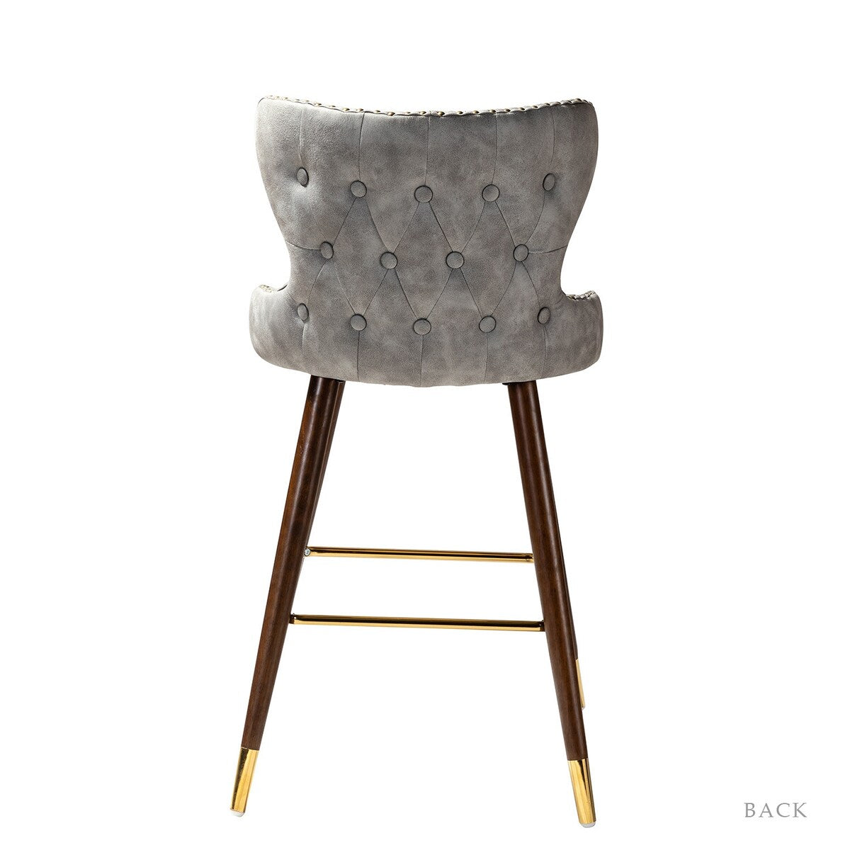 Hepburn Wingback Nailhead Trim Bar Stool Set of 2 by HULALA HOME