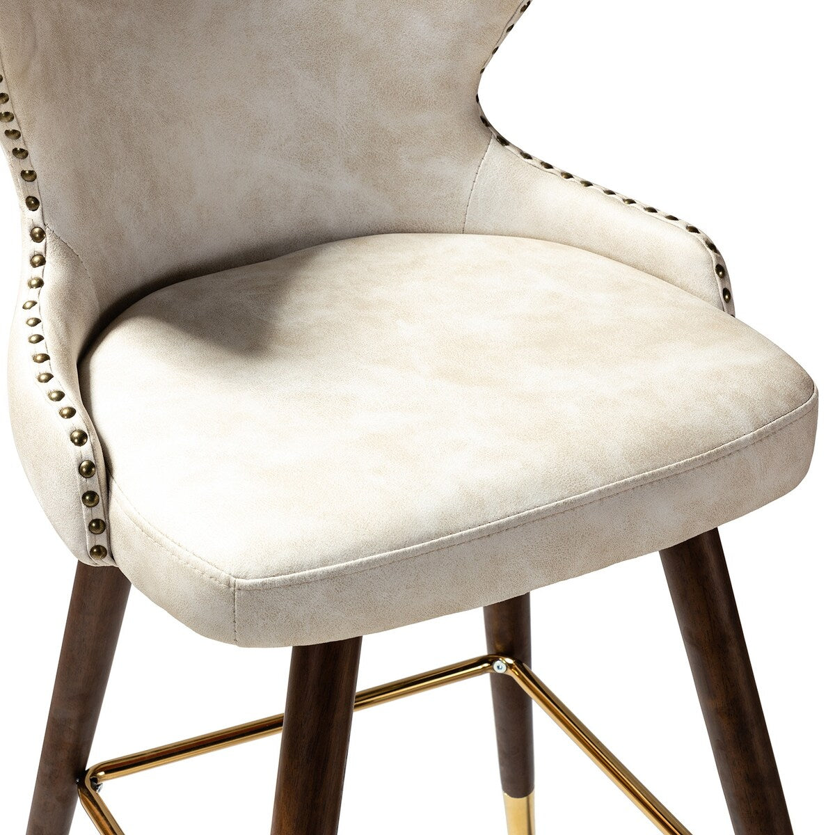 Hepburn Wingback Nailhead Trim Bar Stool Set of 2 by HULALA HOME