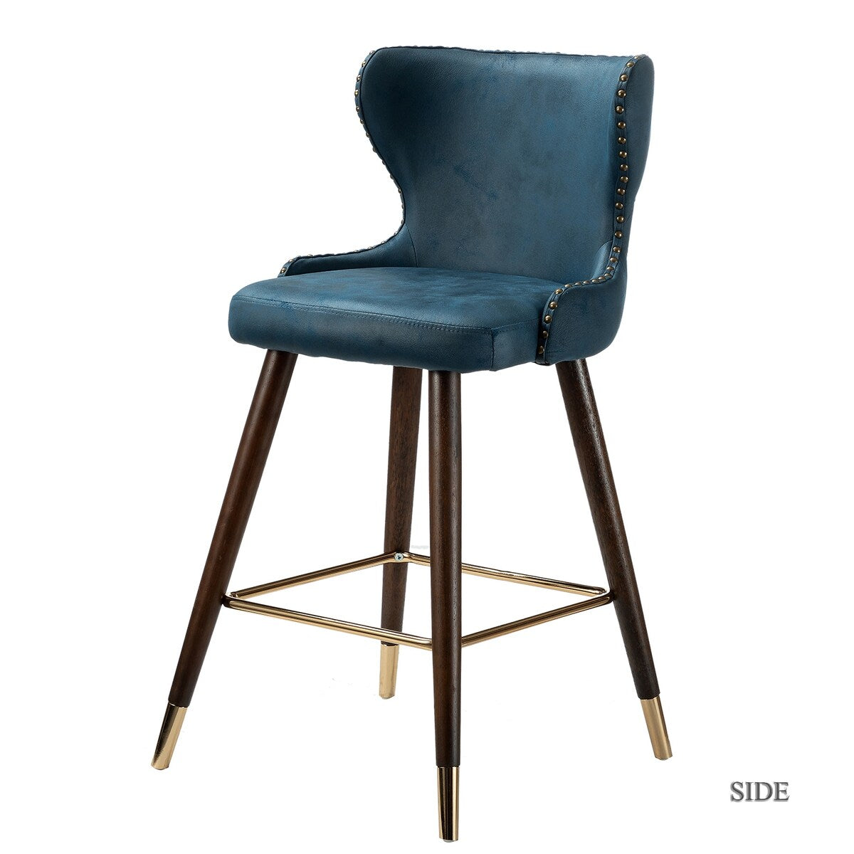 Hepburn Wingback Nailhead Trim Bar Stool Set of 2 by HULALA HOME