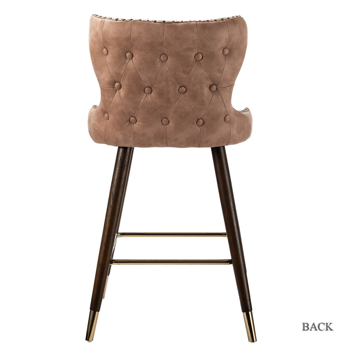 Hepburn Wingback Nailhead Trim Bar Stool Set of 2 by HULALA HOME