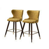 Hepburn Wingback Nailhead Trim Bar Stool Set of 2 by HULALA HOME