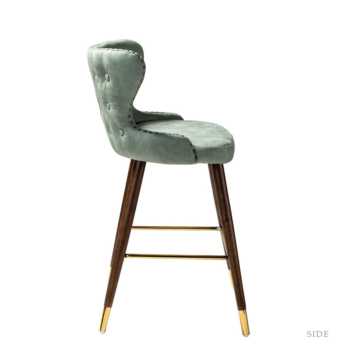 Hepburn Wingback Nailhead Trim Bar Stool Set of 2 by HULALA HOME