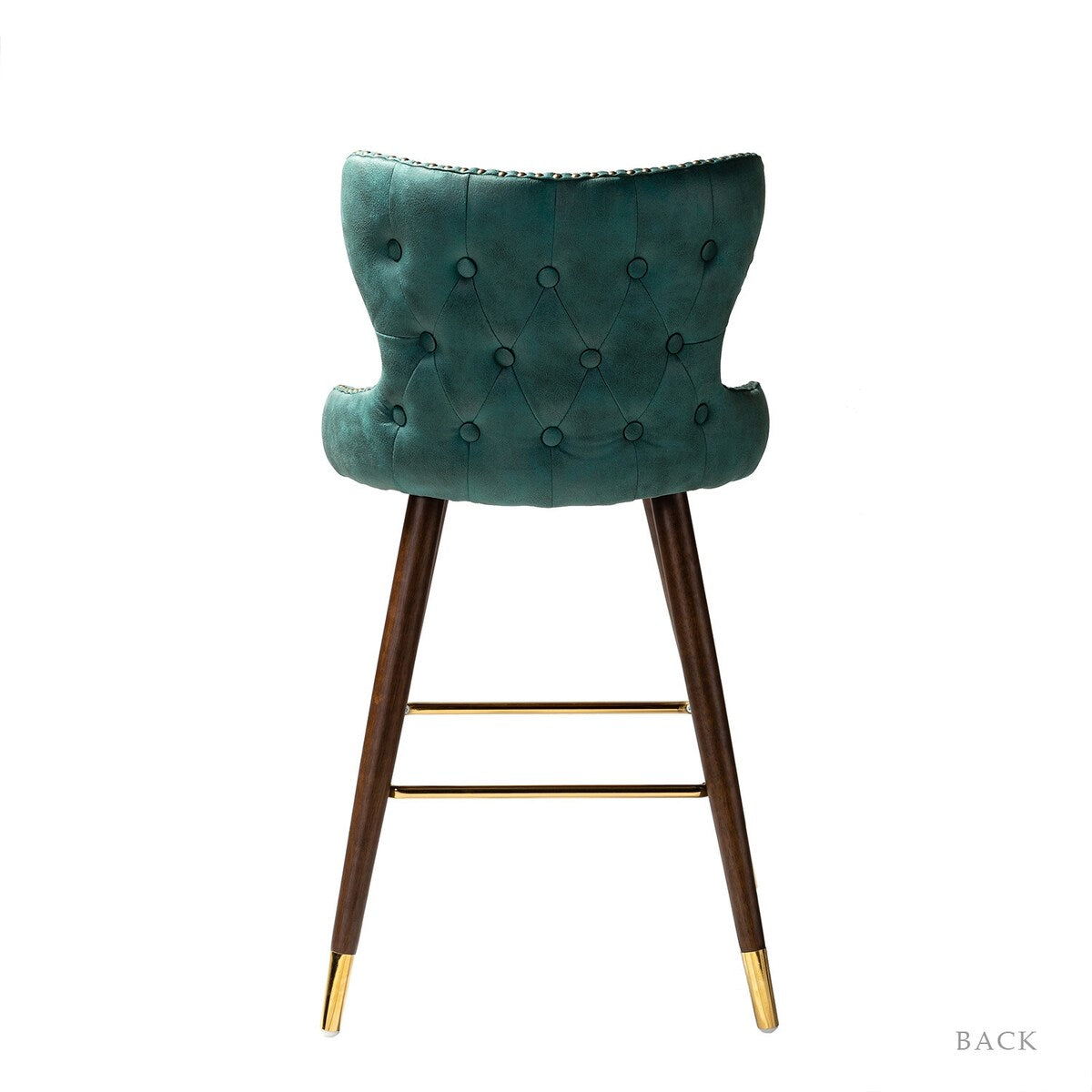 Hepburn Wingback Nailhead Trim Bar Stool Set of 2 by HULALA HOME