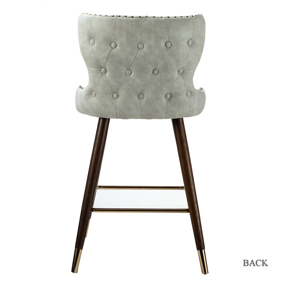 Hepburn Wingback Nailhead Trim Bar Stool Set of 2 by HULALA HOME