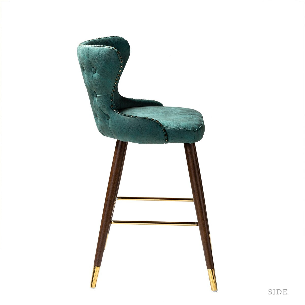 Hepburn Wingback Nailhead Trim Bar Stool Set of 2 by HULALA HOME