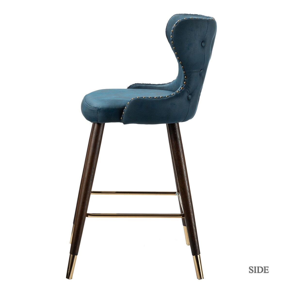 Hepburn Wingback Nailhead Trim Bar Stool Set of 2 by HULALA HOME