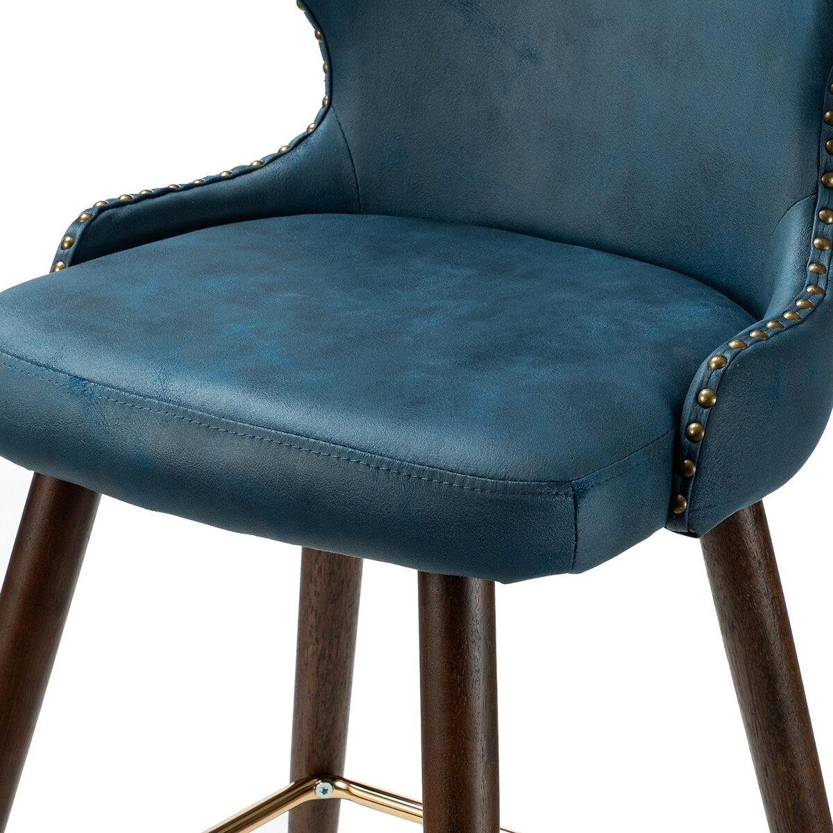 Hepburn Wingback Nailhead Trim Bar Stool Set of 2 by HULALA HOME