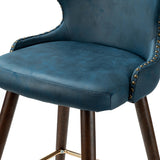 Hepburn Wingback Nailhead Trim Bar Stool Set of 2 by HULALA HOME