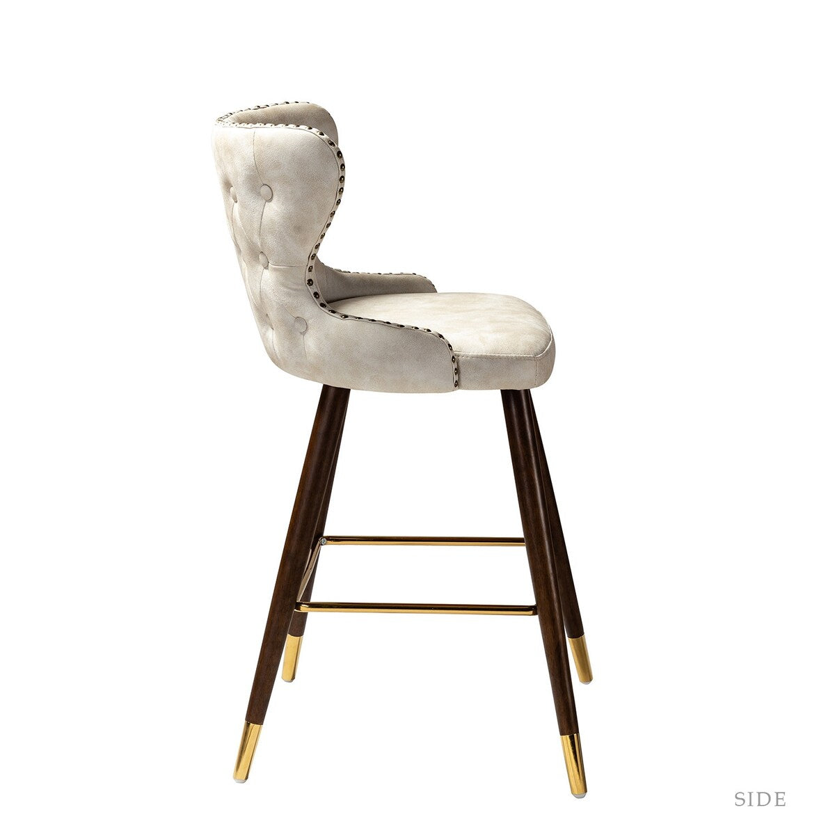 Hepburn Wingback Nailhead Trim Bar Stool Set of 2 by HULALA HOME