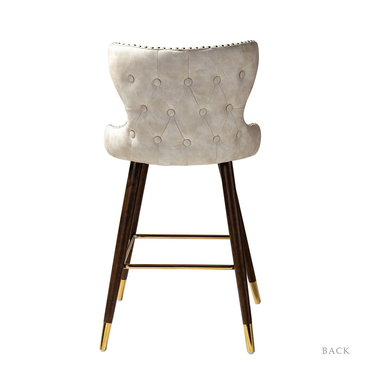 Hepburn Wingback Nailhead Trim Bar Stool Set of 2 by HULALA HOME