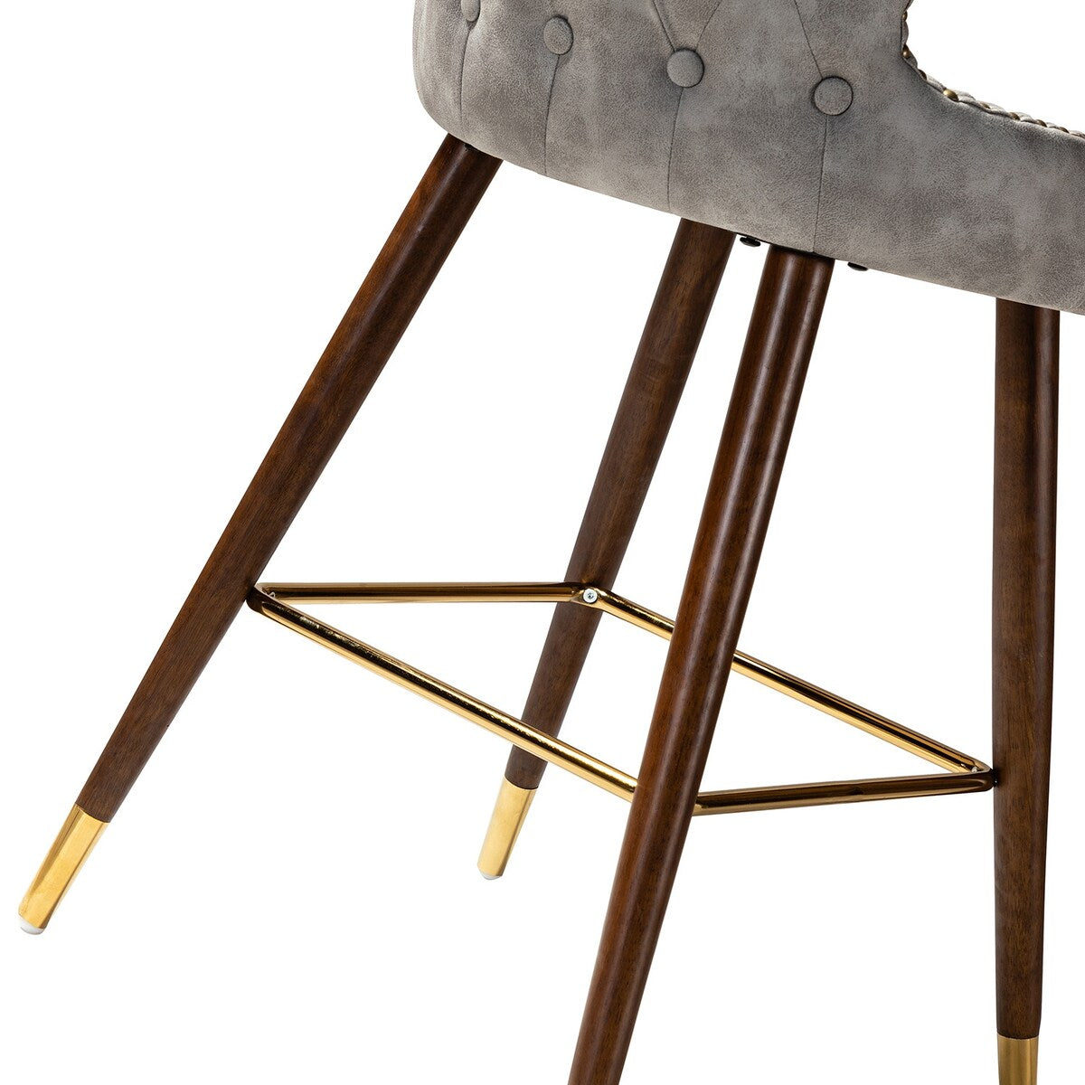 Hepburn Wingback Nailhead Trim Bar Stool Set of 2 by HULALA HOME