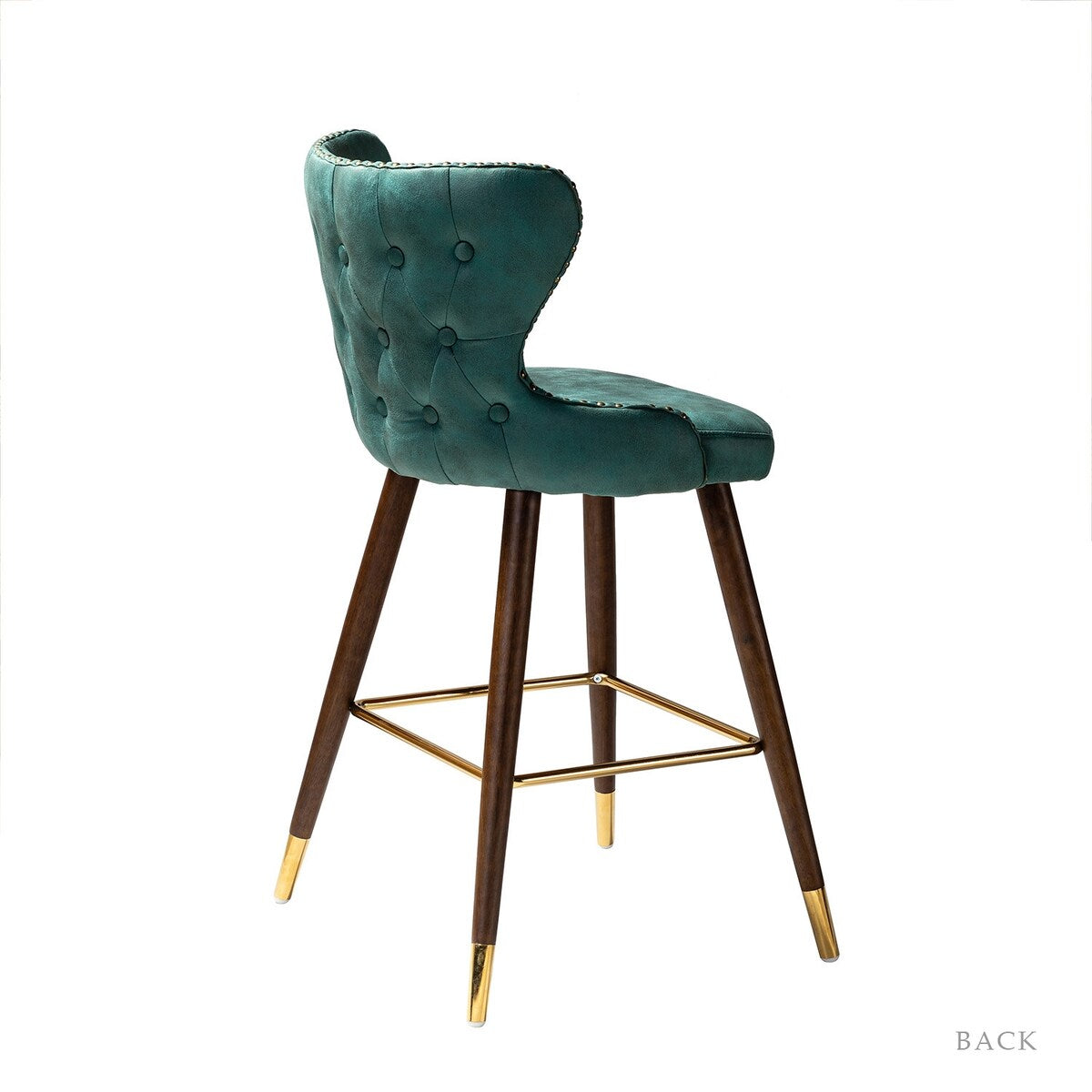 Hepburn Wingback Nailhead Trim Bar Stool Set of 2 by HULALA HOME