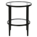 Hera 19.63'' Wide Round Side Table with Clear Glass Shelf
