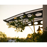 Herald 5 ft. Gray/Clear Door and Window Fixed Awning