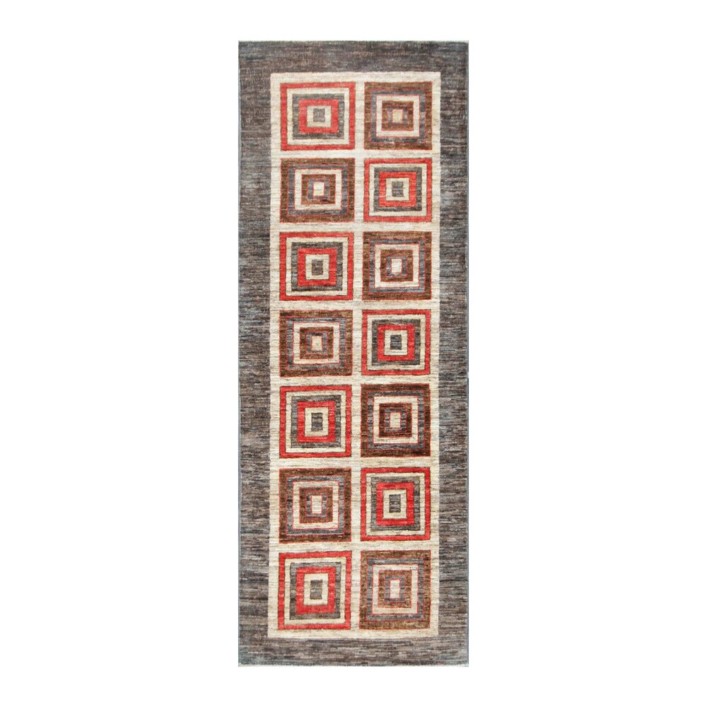 Handmade One-of-a-Kind Vegetable Dye Gabbeh Wool Runner (Afghanistan) - 2'8 x 7'7