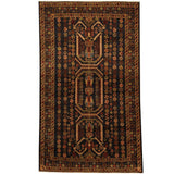 Handmade Herat Oriental Afghan 1960s Semi-antique Tribal Balouchi Wool Rug (Afghanistan) - 3'9 x 6'9
