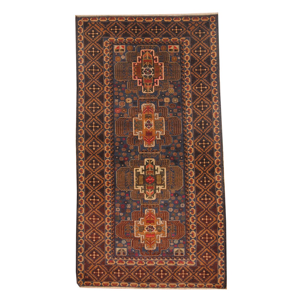 Handmade One-of-a-Kind Balouchi Wool Rug (Afghanistan) - 3'8 x 6'9