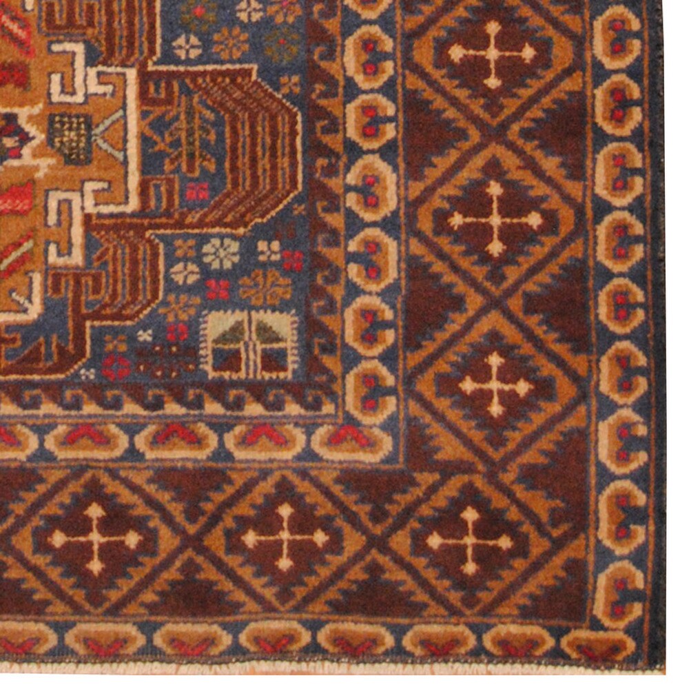 Handmade One-of-a-Kind Balouchi Wool Rug (Afghanistan) - 3'8 x 6'9