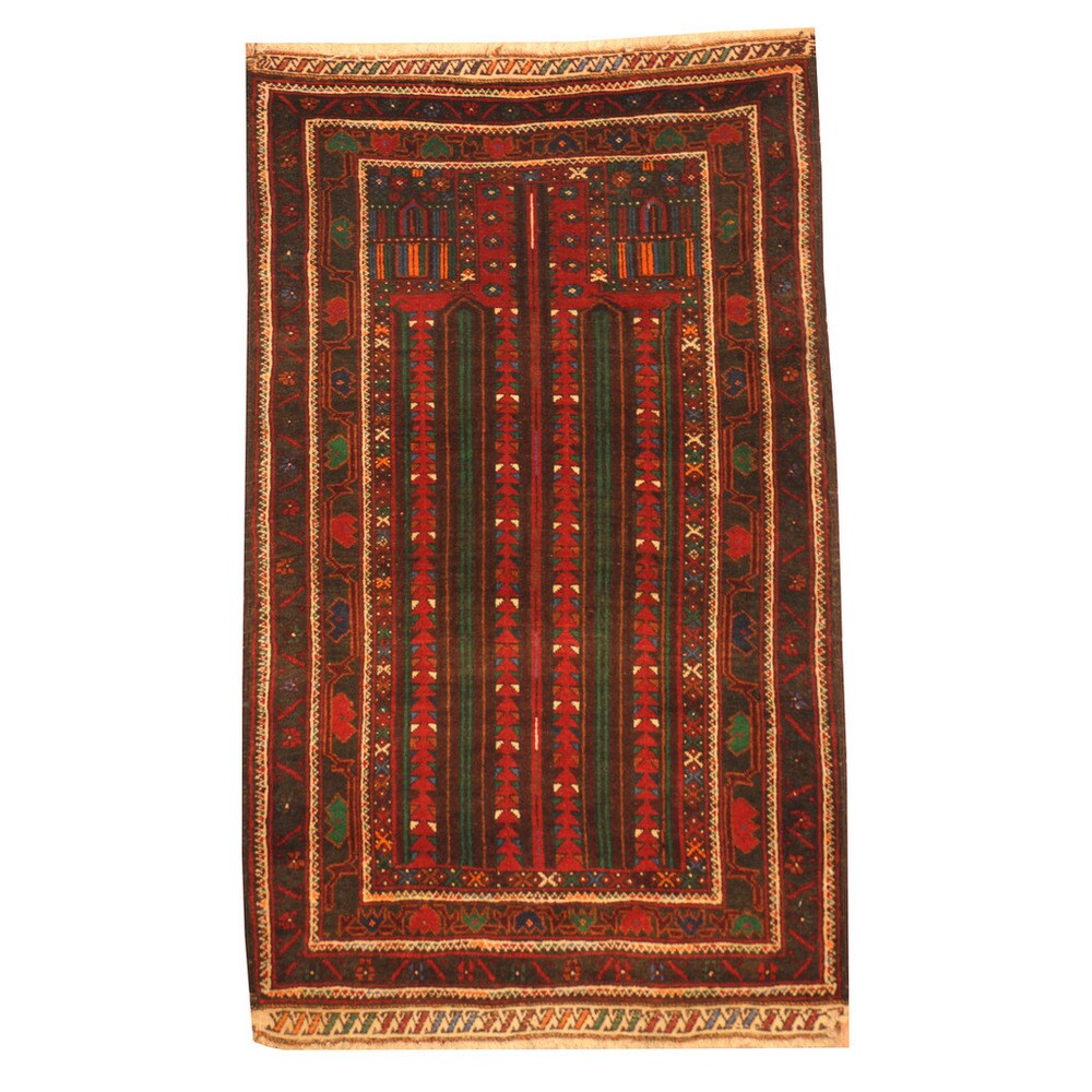 Handmade One-of-a-Kind Balouchi Wool Rug (Afghanistan) - 2'8 x 4'8