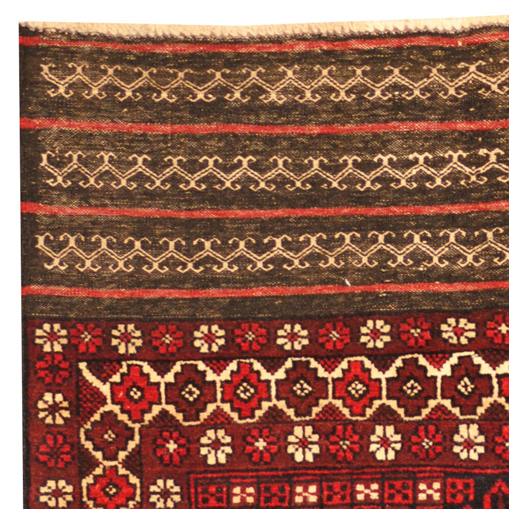 Handmade One-of-a-Kind Balouchi Wool Rug (Afghanistan) - 3' x 4'7