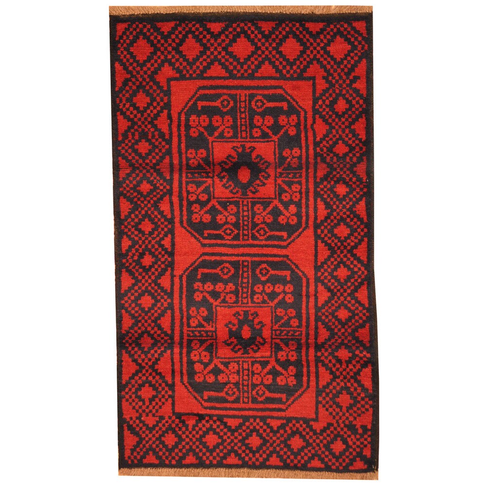 Handmade Herat Oriental Afghan Tribal Balouchi Wool Rug (Afghanistan) - 2'8 x 4'8