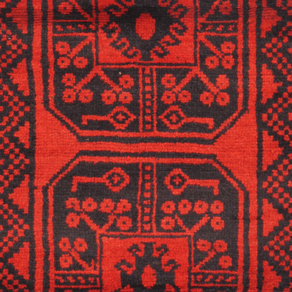 Handmade Herat Oriental Afghan Tribal Balouchi Wool Rug (Afghanistan) - 2'8 x 4'8