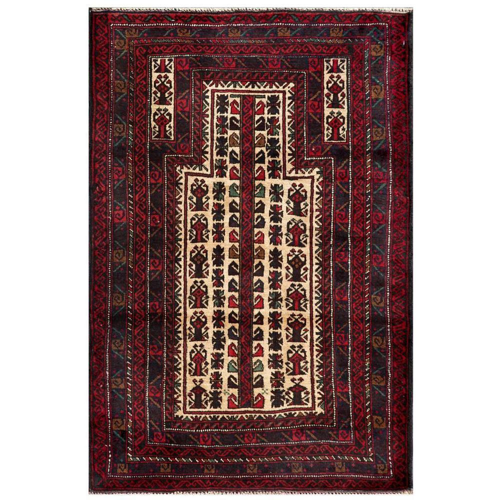 Handmade One-of-a-Kind Balouchi Wool Rug (Afghanistan) - 3' x 4'6
