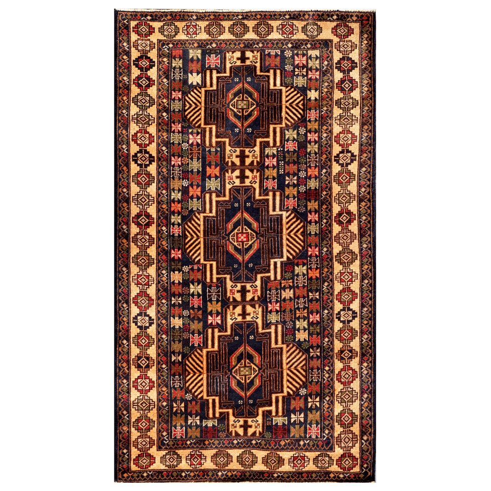 Handmade One-of-a-Kind Balouchi Wool Rug (Afghanistan) - 3'8 x 6'10