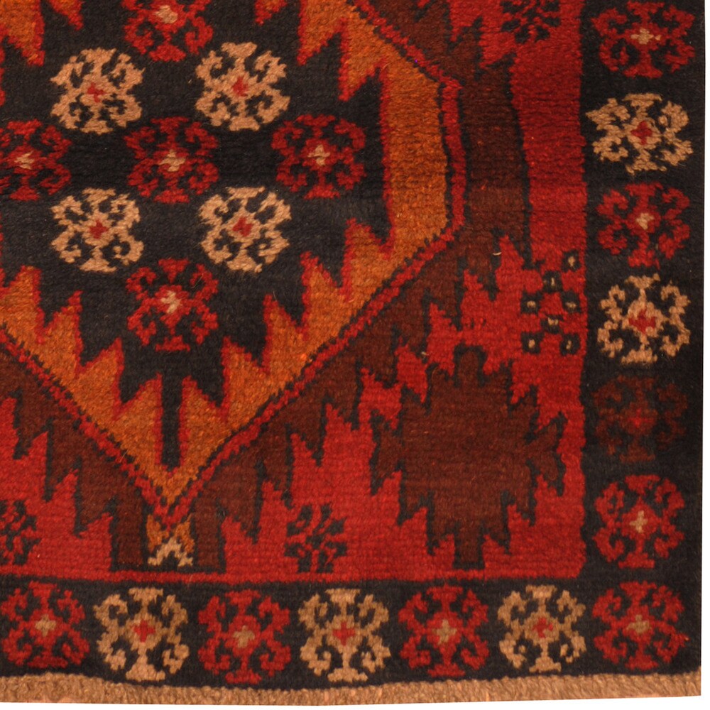 Handmade Herat Oriental Afghan Tribal Balouchi Wool Rug (Afghanistan) - 2'10 x 4'4
